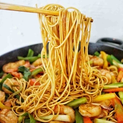 Seafood - Honey and soy prawn noodle stir fry recipes