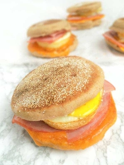 Breakfast - Egg, Ham & Cheese Breakfast Sandwich Recipe
